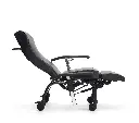 Normandie 2F C75 Black with wheels - Side view tilted - Armrest down.webp