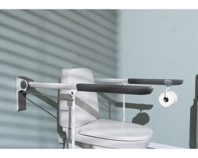 Support de toilette pliable Ropox + support de sol télescopique, droit 90 cm