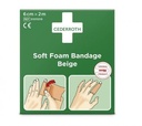 Beige self-adhesive bandage roll