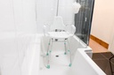 Shower or work chair with arm and backrest