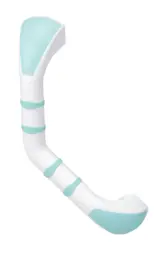 blanc/menthe - courbée - 32,5 cm