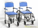 Shower/toilet chair with wheels