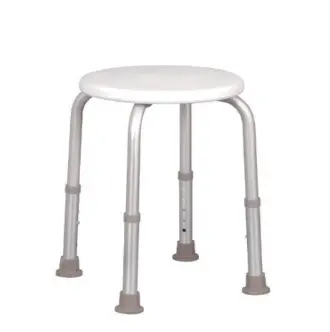 Licht aluminium douchestoeltje ronde zitting