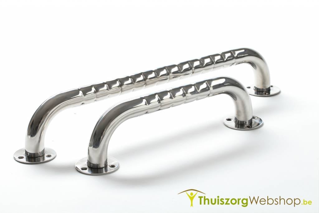 Hoge wandbeugel inox met antislipribbels