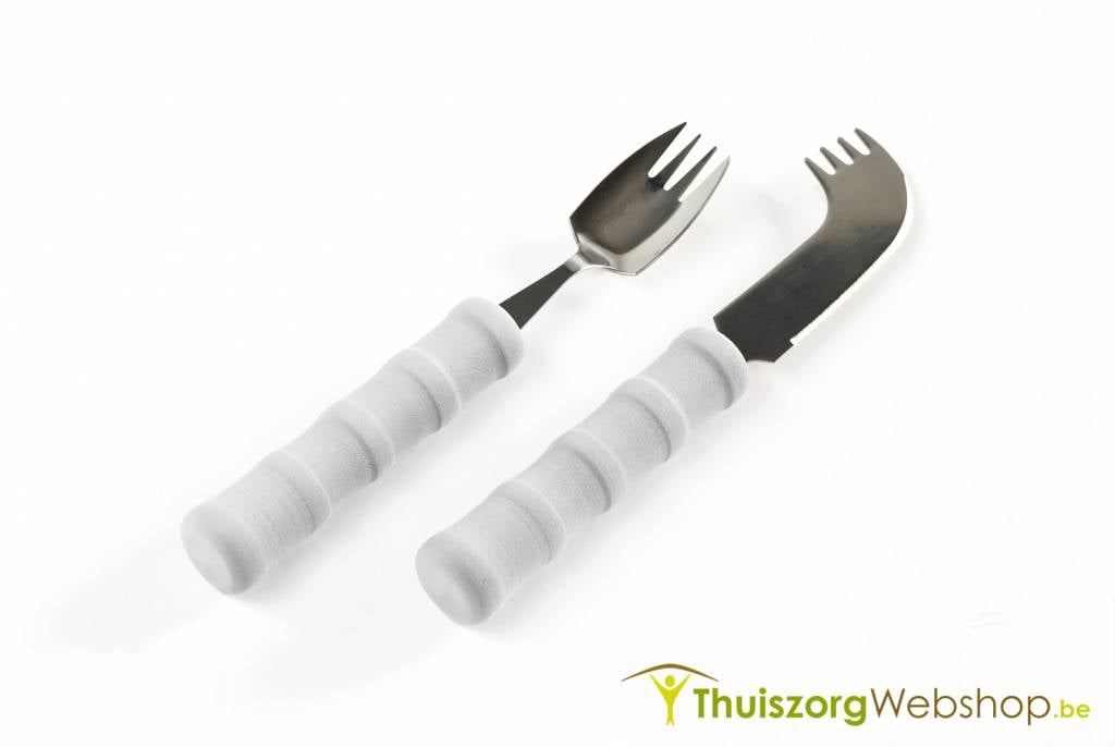 Lightweight cutlery for one-handed use