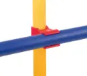Mounting clip for gymnastics poles and hoops