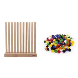 set: upright 10 slots, 60 colored rolls and 10 pattern cards