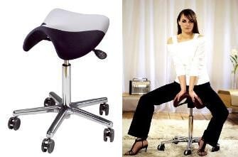 Arbeitsstuhl / Dreifachstuhl mit Sattelform Swippo