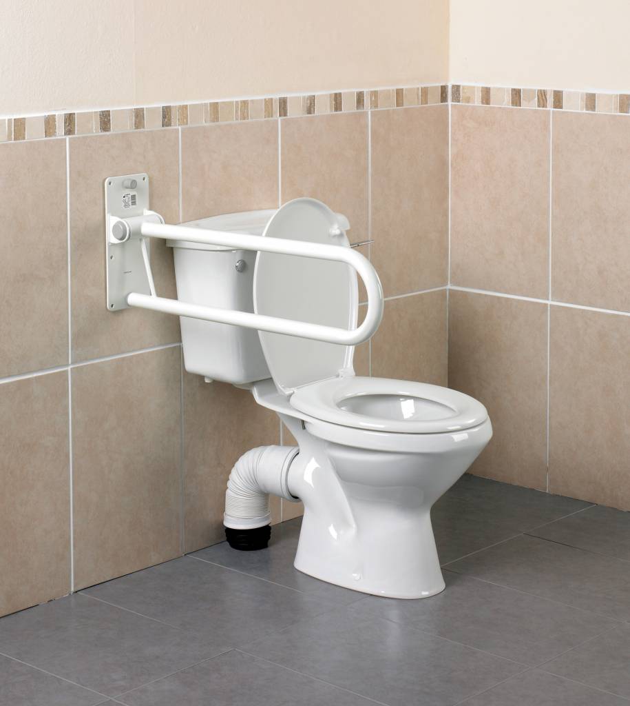 Barre d'appui pour WC rabattable