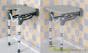 Shower seat with padded seat and floor support