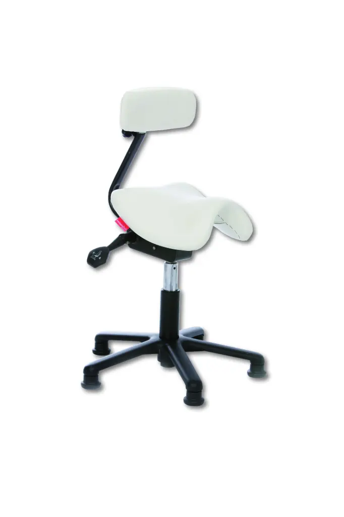 Children's saddle chair with backrest