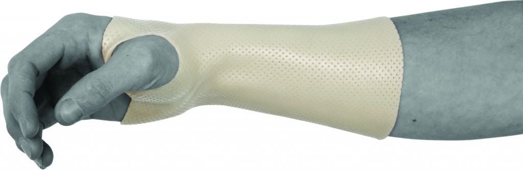 Trou pour le pouce d'immobilisation du poignet prédécoupé circulaire