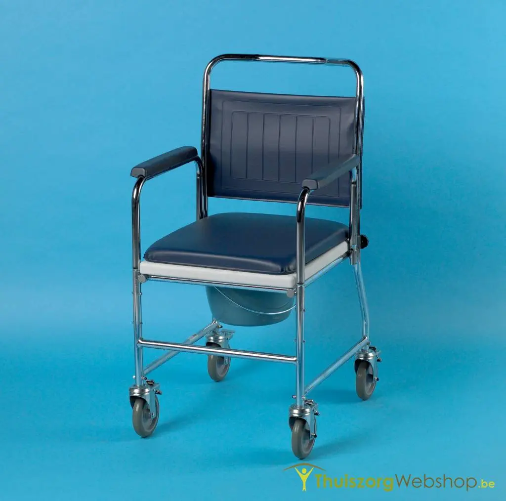 Toilet chair on wheels, steel 