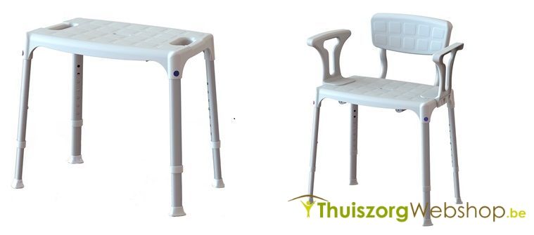 Chaise de douche en aluminium avec siège en plastique