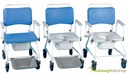 Shower and toilet chair with wheels 