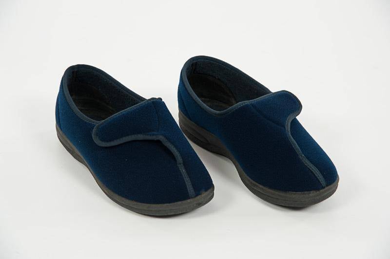 Lage pantoffel met velcrosluiting