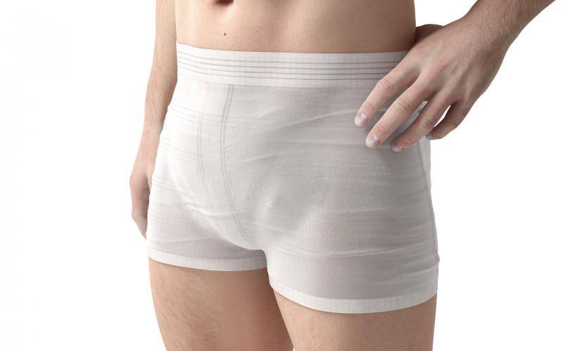 Incontinence slip with wide elastic band