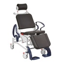Tilting toilet/shower wheelchair