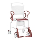 Toilet chair on wheels, height adjustable