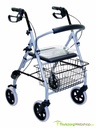 Rollator in aluminium, opvouwbaar