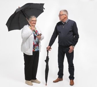 Combinaison parapluie/canne de marche