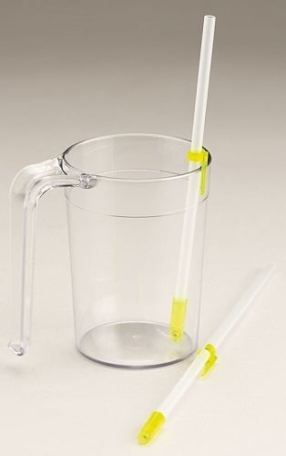 "One Way" straws with reverse protection