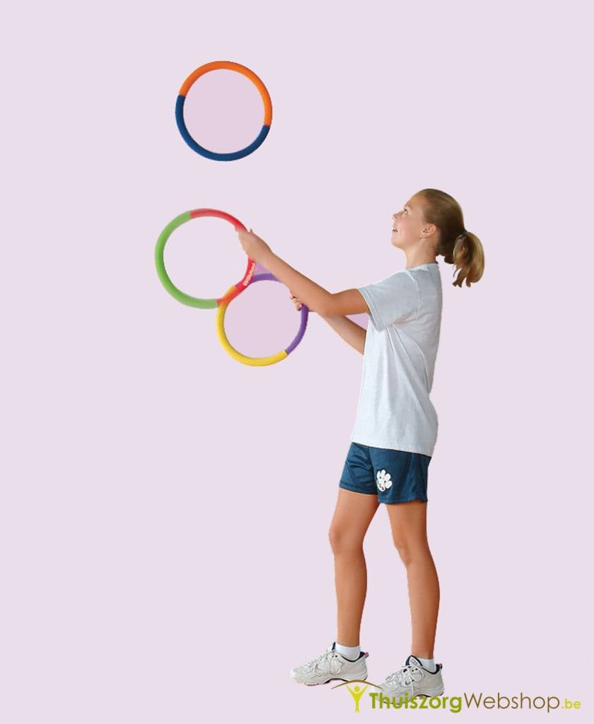 Juggling with 3 large foam rings