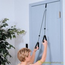 Pulley for shoulder exercises with clip or woven band