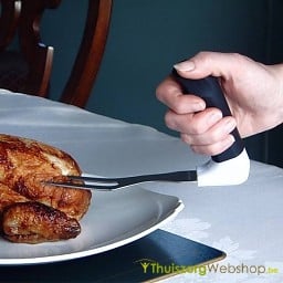 Meat fork with ergonomic handle