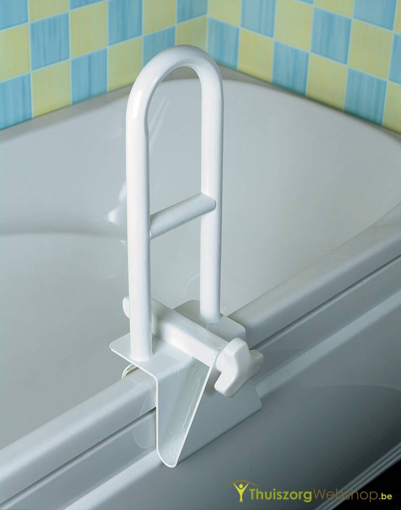 Handle for the bath rim in lengthwise direction