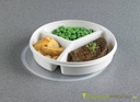 Plate with 3 compartments and lid