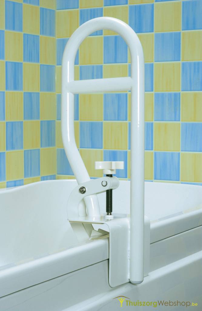 Griff für den Badewannenrand aus Stahl - quer zur Wand