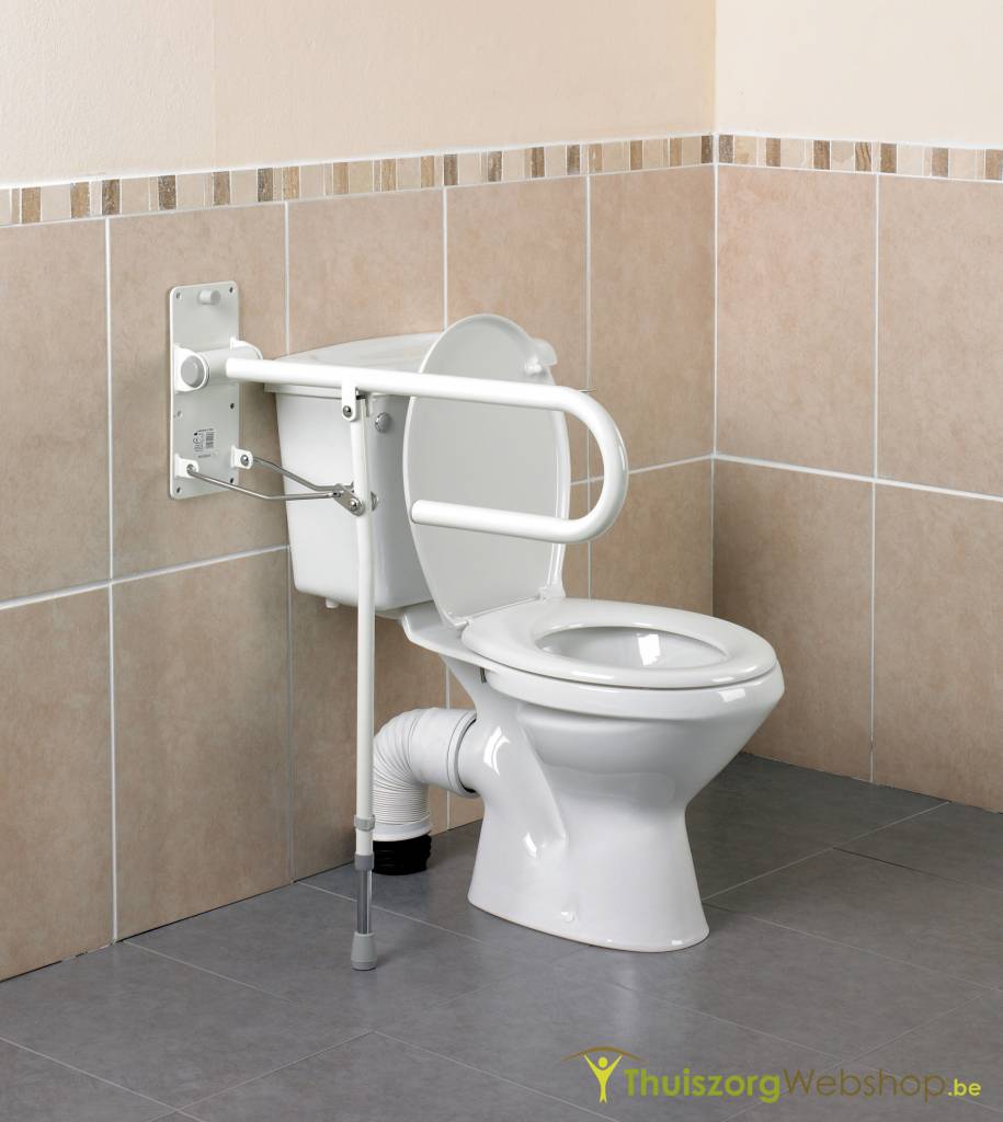 Foldable toilet handle with floor support