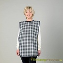 Large waterproof bib with check pattern