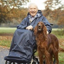 Full rain poncho with sleeves for wheelchair use