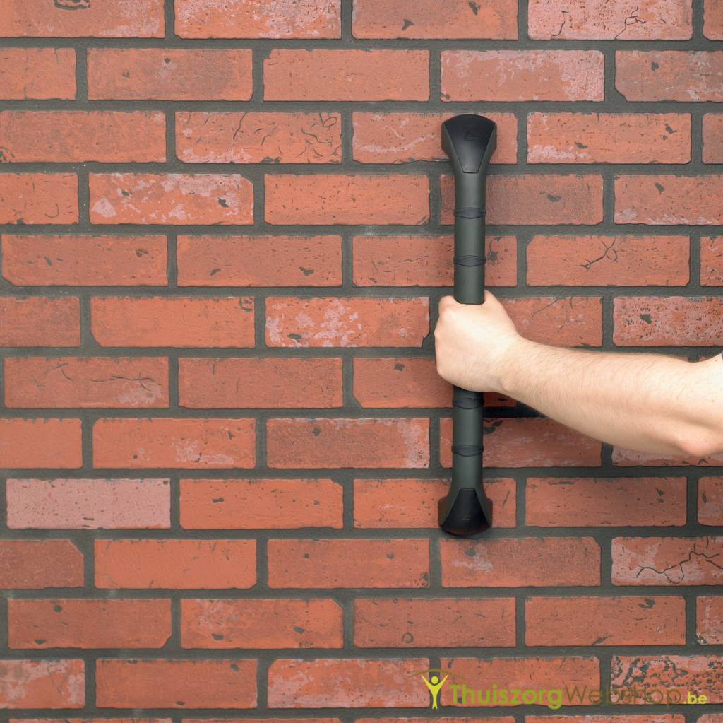 Support mural en plastique avec nervures antidérapantes, vert foncé mat avec noir 