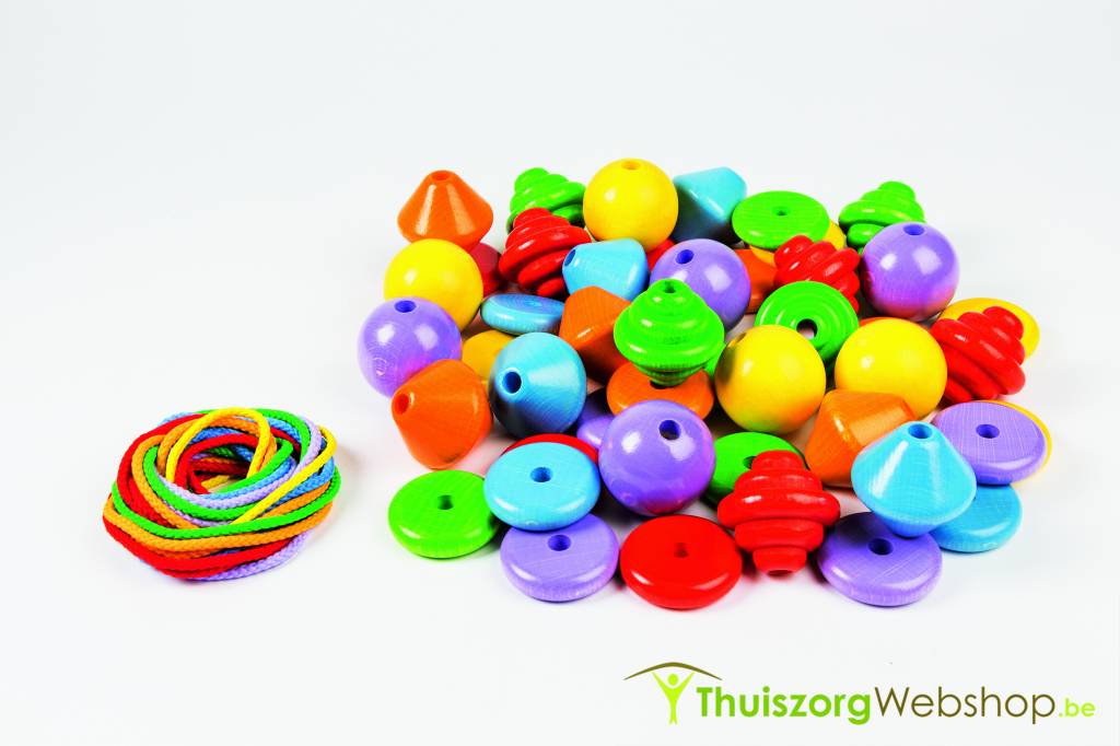 Perles en bois XXL + lacets