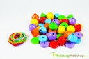 Perles en bois XXL + lacets