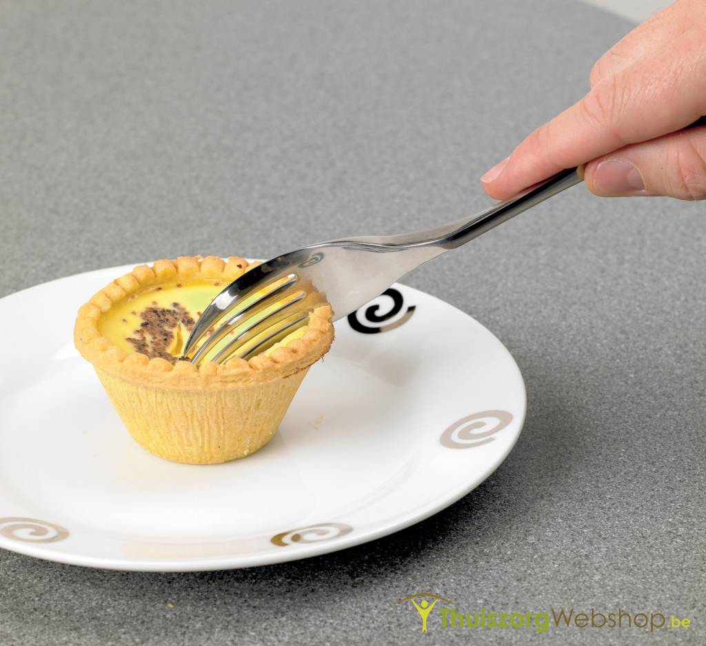 Ergonomic stainless steel fork/knife combination