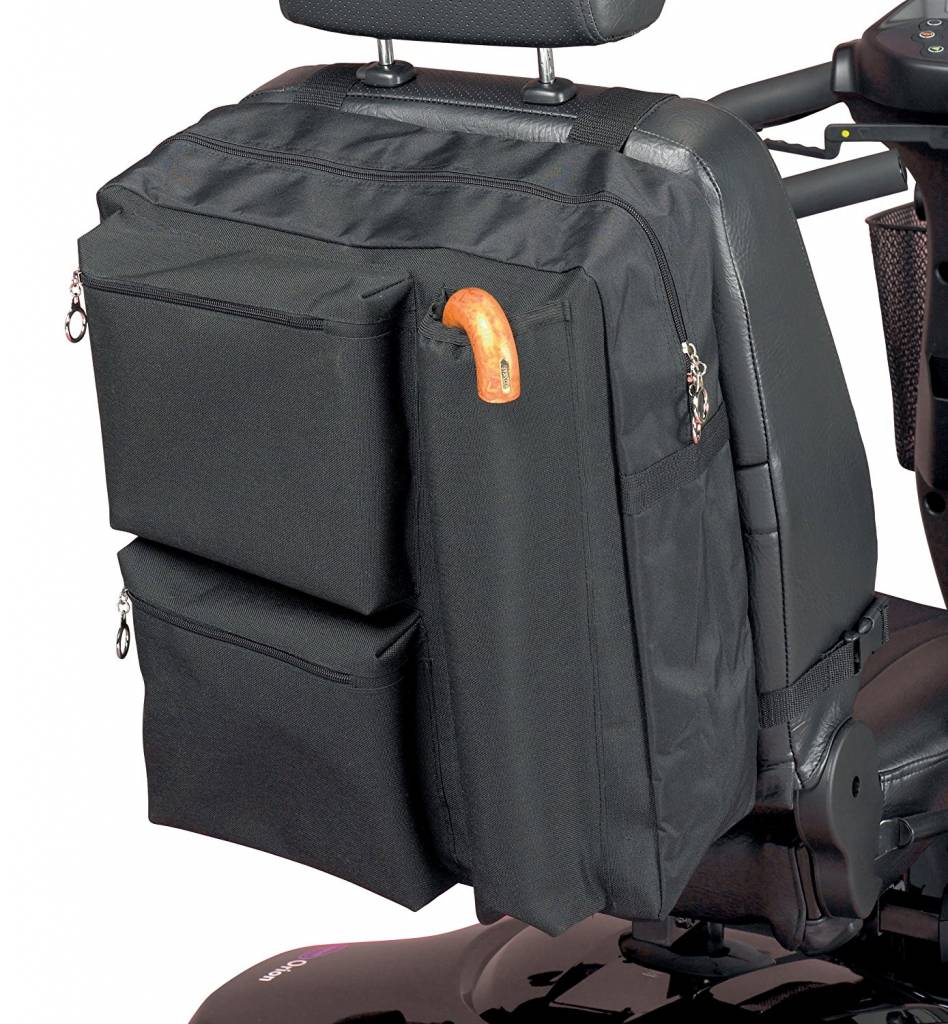 Sac de rangement pour l'arrière du scooter avec poche pour canne 