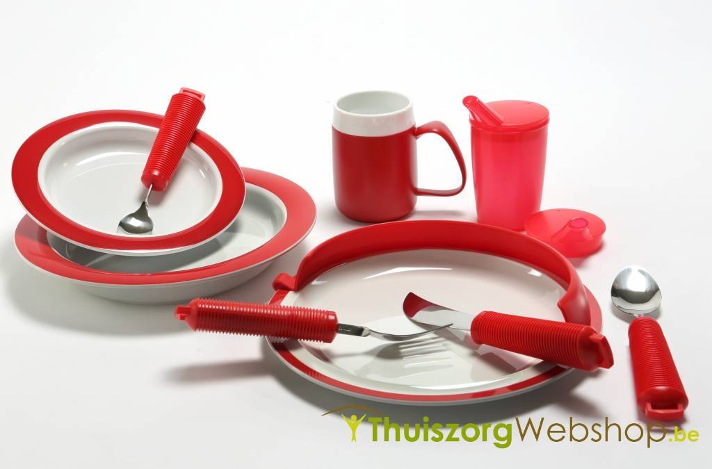 Red Eating Aid Set for Alzheimer's Patient 