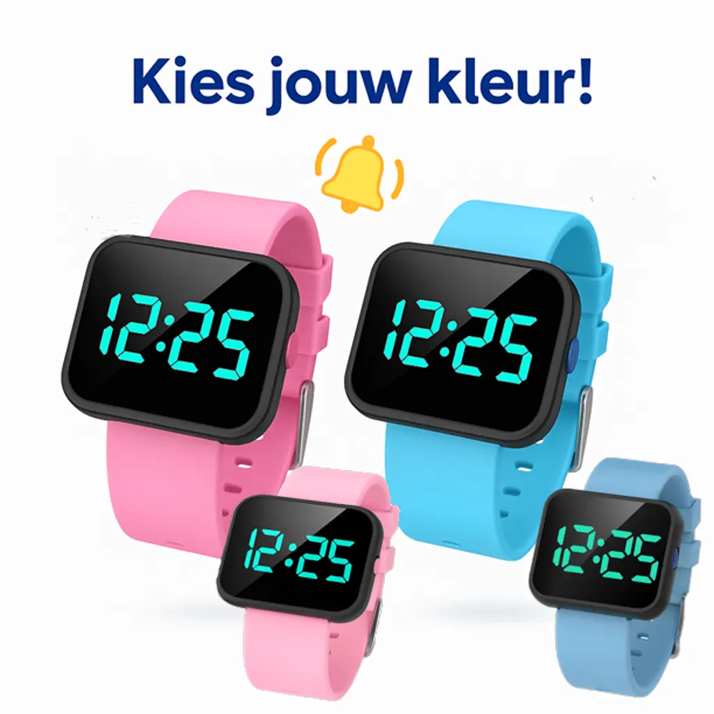 Plashorloge met 16 alarmen. (geschikt voor zindelijkheidstraining)