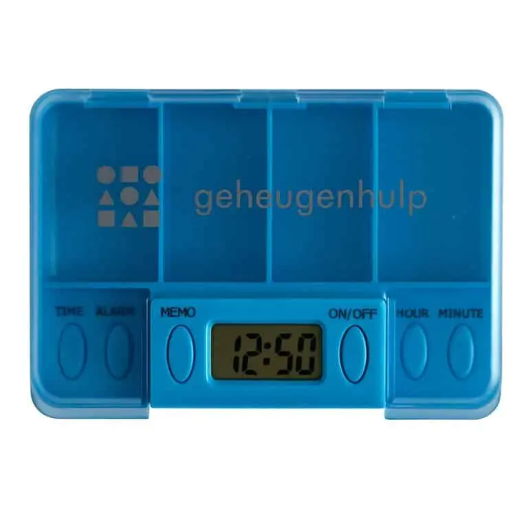 Medicine box with 4 alarms and 4 medicine compartments