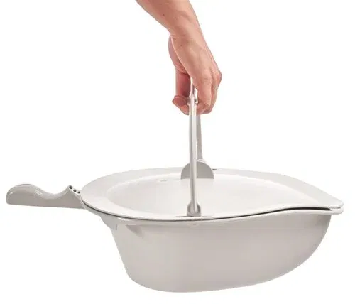 Bedpan with lid and handle for Etac Clean - gray