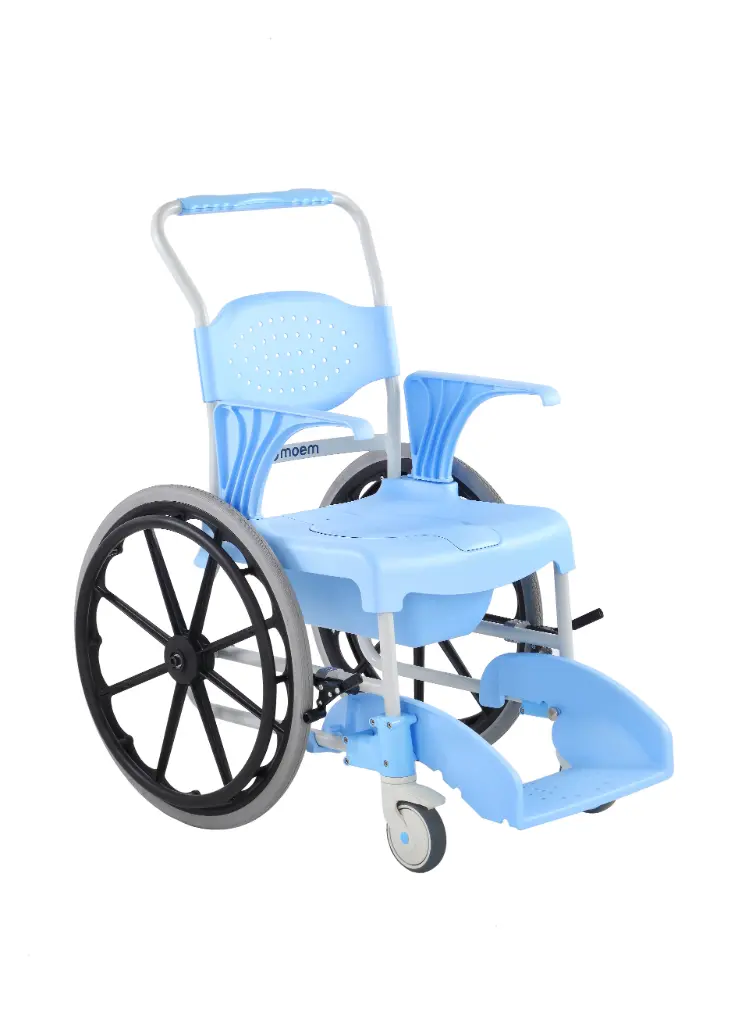 MOEM shower and toilet chair with 2 large rear wheels