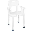 AIO shower chair with armrests and backrest