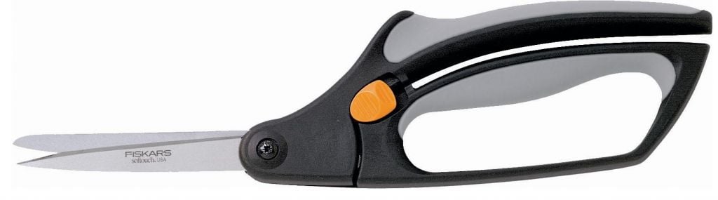 Fiskars Softouch scissors with closing button