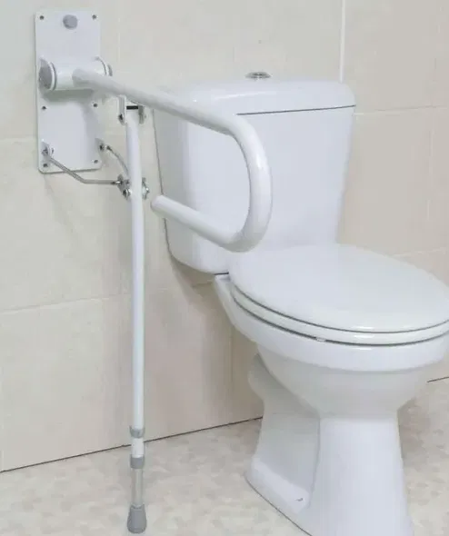Folding toilet rail with support - luxury - 76 cm