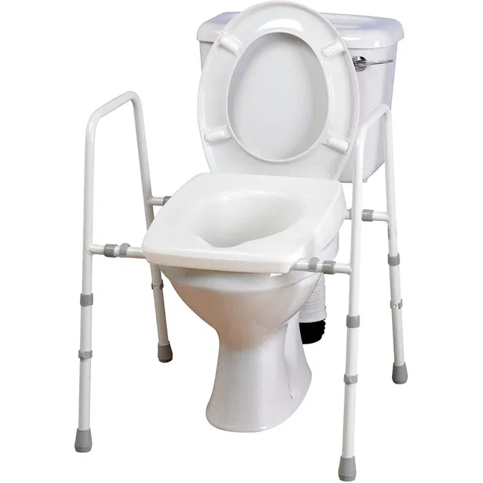 Toilet frame with seat Stirling, height and width adjustable