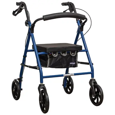 Folding rollator with 4 wheels & rollator bag